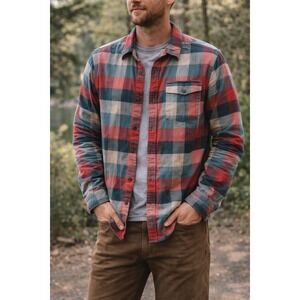 Patagonia Organic Cotton Plaid Flannel Shirt Outdoor Red Rugged Gorpcore SZ L